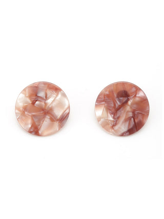 Marble Round Earrings in pink, Premium Collection of Fashionable & Trendy Women's Earrings at SNIDEL USA