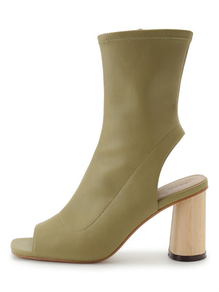Open Toe Bootie in olive, Premium Collection of Fashionable & Trendy Women's Shoes, Boots, Loafers, & Sandals at SNIDEL USA