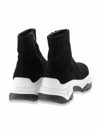 Zip up Sneaker Soles High Top Ankle Boots in black, Premium Collection of Fashionable & Trendy Women's Shoes, Boots, Loafers, & Sandals at SNIDEL USA