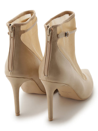 Mesh Short Boots in beige, Premium Collection of Fashionable & Trendy Women's Shoes, Boots, Loafers, & Sandals at SNIDEL USA