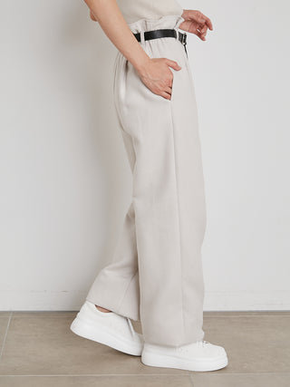 Wide Straight Pants in ivory, Knit Flared Pants Premium Fashionable Women's Pants at SNIDEL USA
