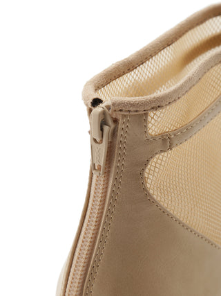 Mesh Short Boots in beige, Premium Collection of Fashionable & Trendy Women's Shoes, Boots, Loafers, & Sandals at SNIDEL USA