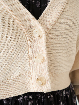 Sustainable Dolman Sleeve Cropped Cardigan in pink beige, Premium Fashionable Women's Tops Collection at SNIDEL USA