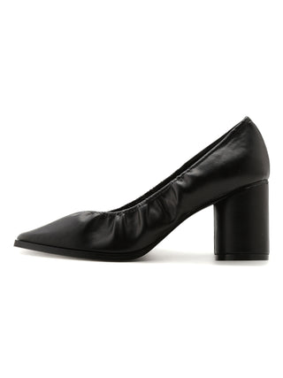 Gathered Block Heel Pumps in black, Premium Collection of Fashionable & Trendy Women's Shoes, Boots, Loafers, & Sandals at SNIDEL USA