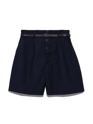 Belt Styled Medium Length Shorts