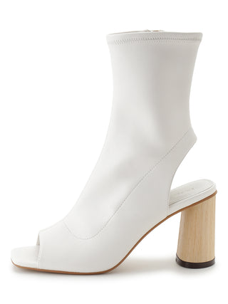 Open Toe Bootie in white, Premium Collection of Fashionable & Trendy Women's Shoes, Boots, Loafers, & Sandals at SNIDEL USA