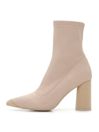 Fitted Knit Boots in pink beige, Premium Collection of Fashionable & Trendy Women's Shoes, Boots, Loafers, & Sandals at SNIDEL USA